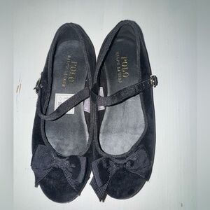 Girls’ Polo black velvet dress shoes